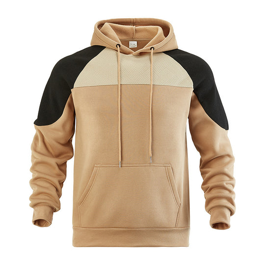 Herren nan sportiver Kapuzenpullover mit strukturierten Kontrast-Einsätzen und Kängurutasche Shop Nory