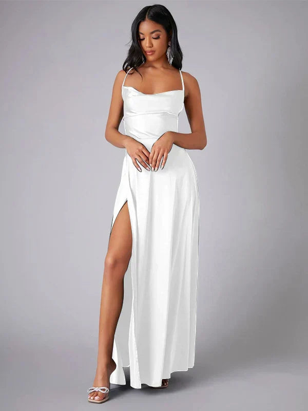 Seiden-Maxikleid mit Geflochtenem Rücken Kleid Dich für Formelle Anlässe Lucette