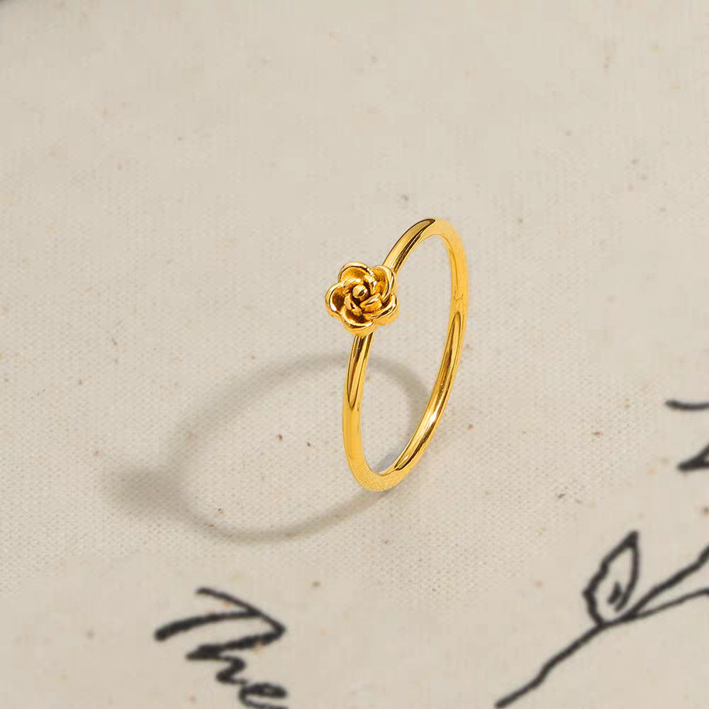 Frauen Ring mit Rosenelement Shop Nory