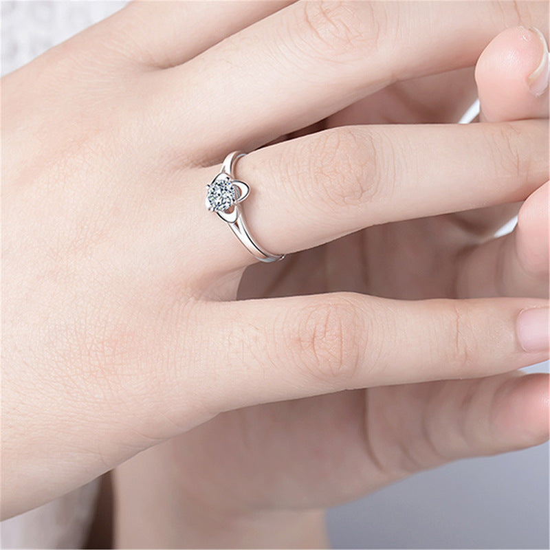 Damen Solitär Schmuckring mit exquisite Zirkonia-Fassung Shop Nory