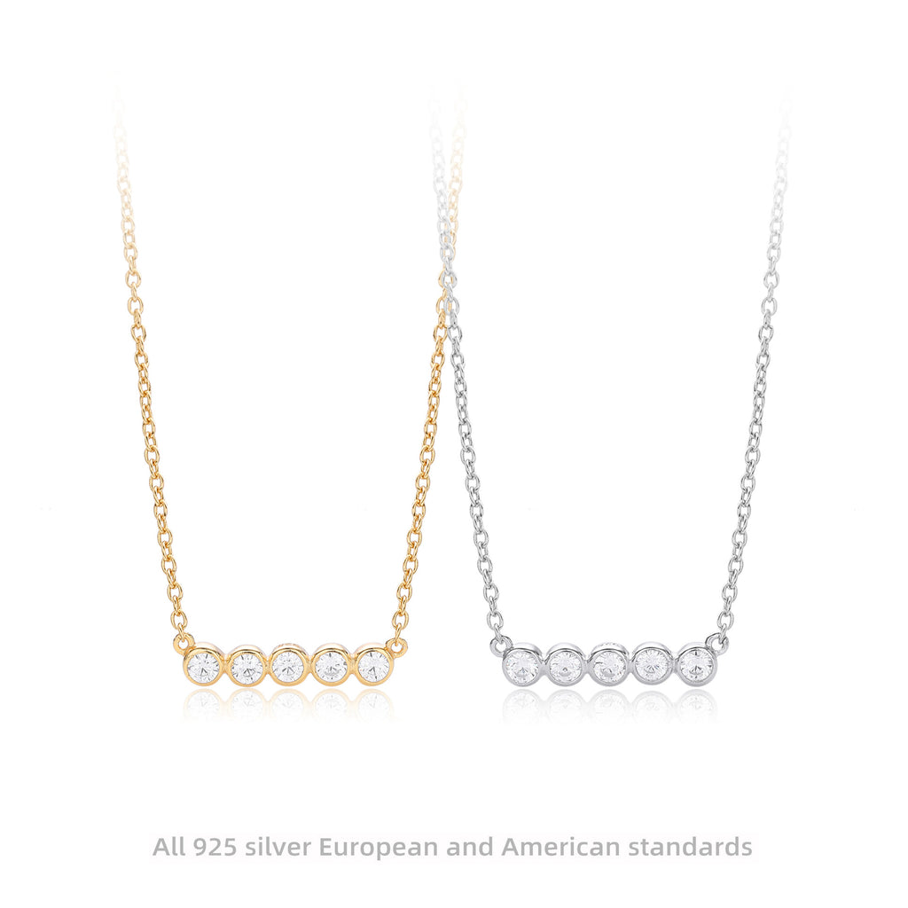 Damen Halskette aus 925 Sterling Silber mit funkelnden Zirkonia Shop Nory