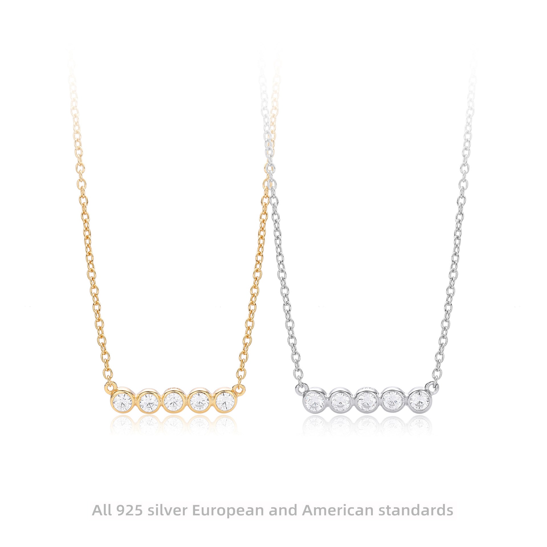 Damen Halskette aus 925 Sterling Silber mit funkelnden Zirkonia Shop Nory