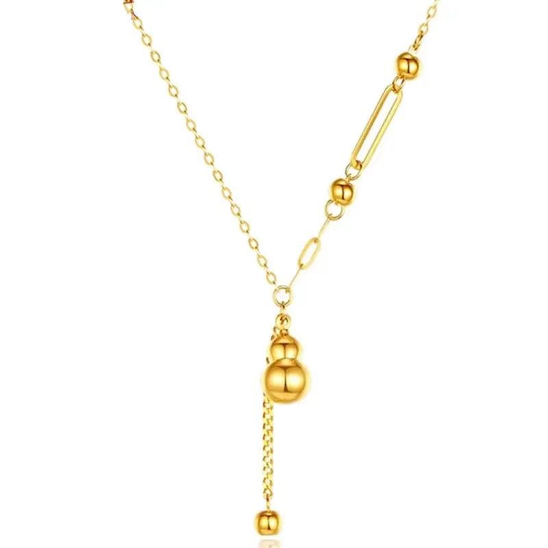 Damen Geschichtete Gold Ball Drop Halskette Shop Nory
