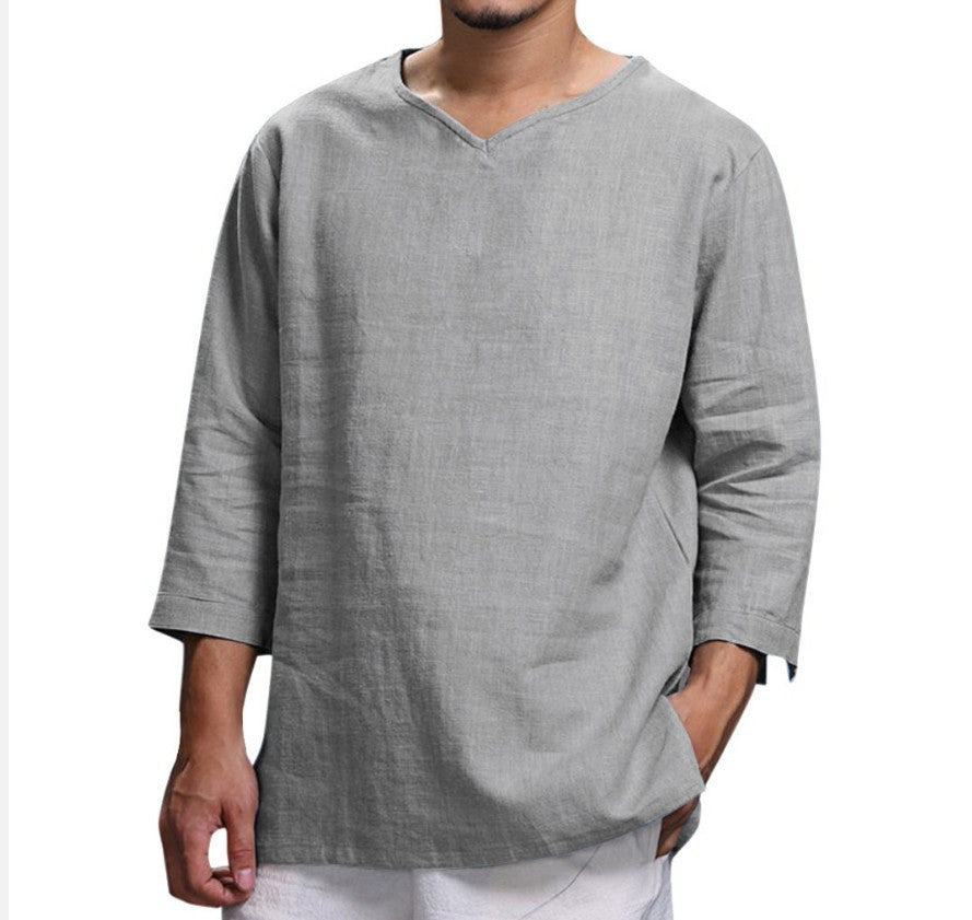 Herren Leichte Leinenbluse
