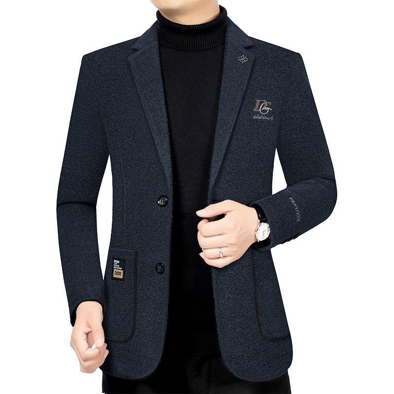 Herren Tweed-Blend Sakko mit Struktur, aufgesetzten Taschen und gemustertem Innenfutter Shop Nory