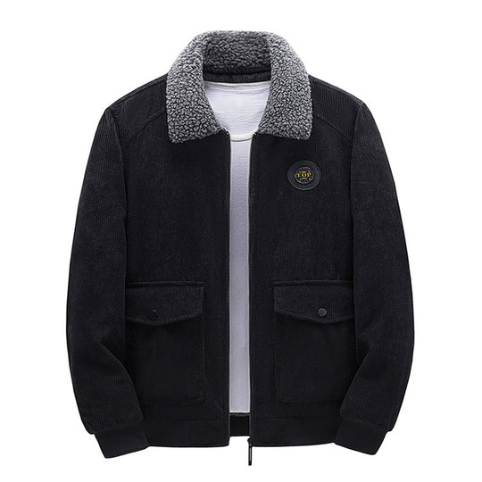 Herren Lässige Cordjacke mit Teddykragen Shop Nory