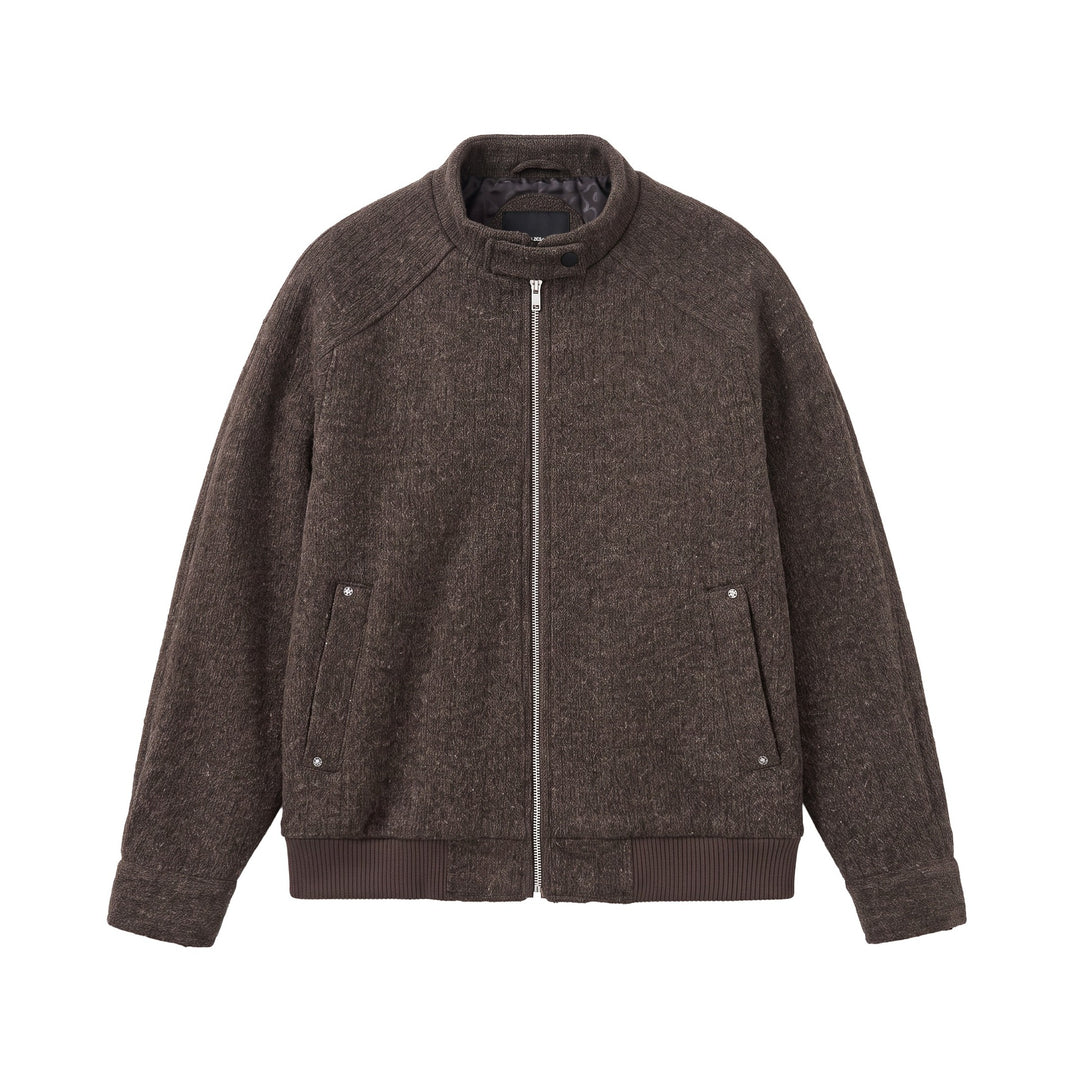 Herren Kurzboxy Wollmix-Bomber mit Stehkragen und Rippsaum Shop Nory