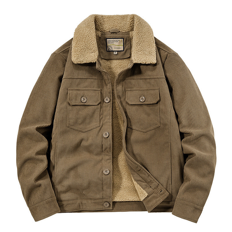 Herren Cordjacke im Truckerstil mit Teddyfutter und aufgesetzten Brusttaschen Shop Nory