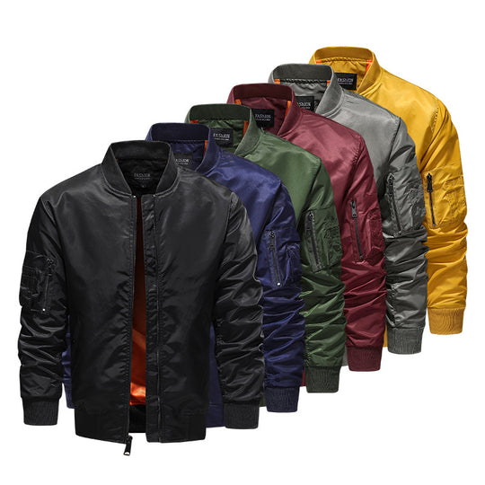 Herren Bomberjacke im Pilotenstil mit wasserabweisender Nylonhülle und Ärmel-Utilitytasche Shop Nory