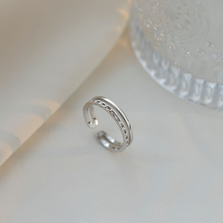 Damen zierlicher Ring mit doppelter Struktur Shop Nory