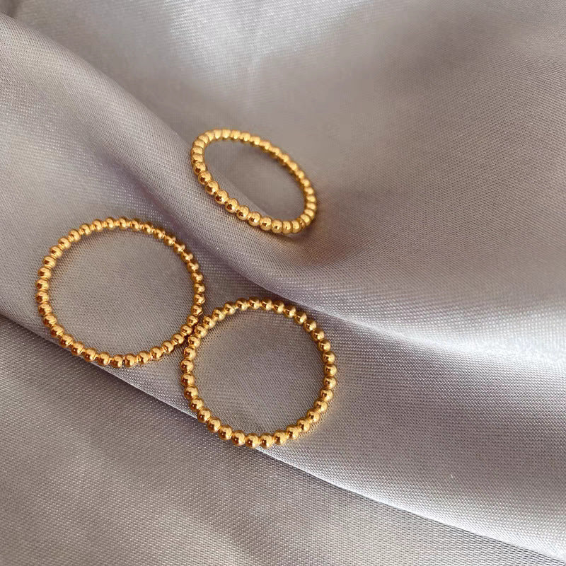 Damen Strukturierte Perlen Stapelring Shop Nory