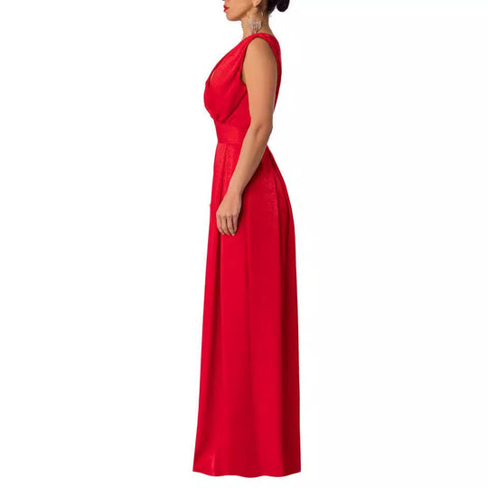 Damen Jumpsuit mit tiefem V-Ausschnitt und weit geschnittenem Bein
