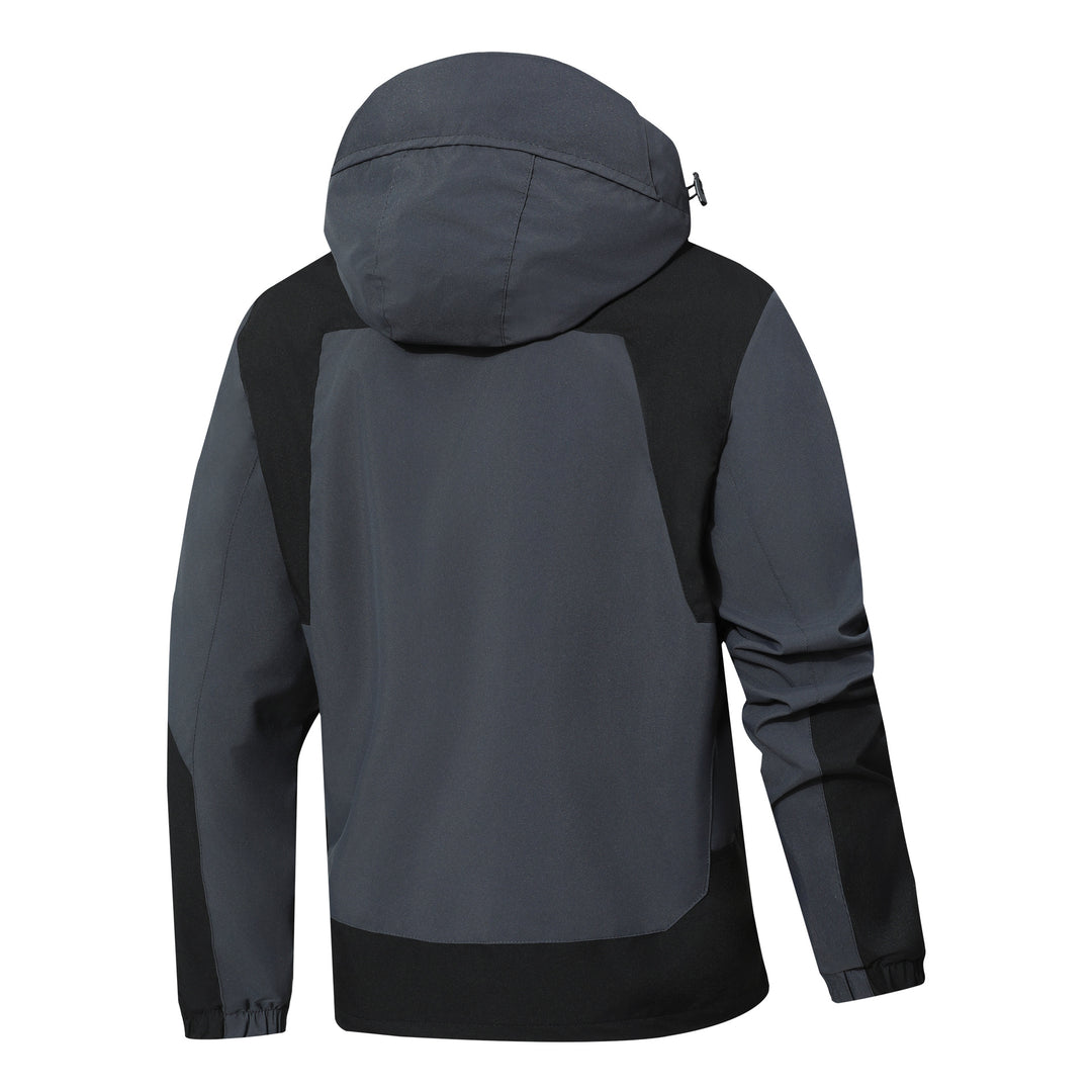 Herren Wasserdichte Softshell-Outdoorjacke mit Kapuze, Ärmel-Reißverschlusstasche und winddichter Membran Shop Nory