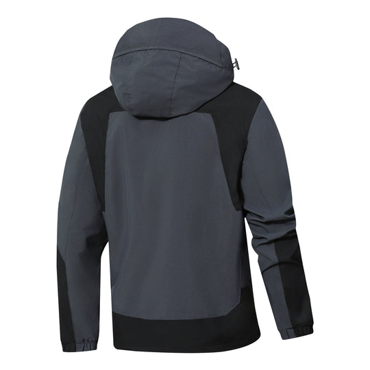 Herren Wasserdichte Softshell-Outdoorjacke mit Kapuze, Ärmel-Reißverschlusstasche und winddichter Membran Shop Nory