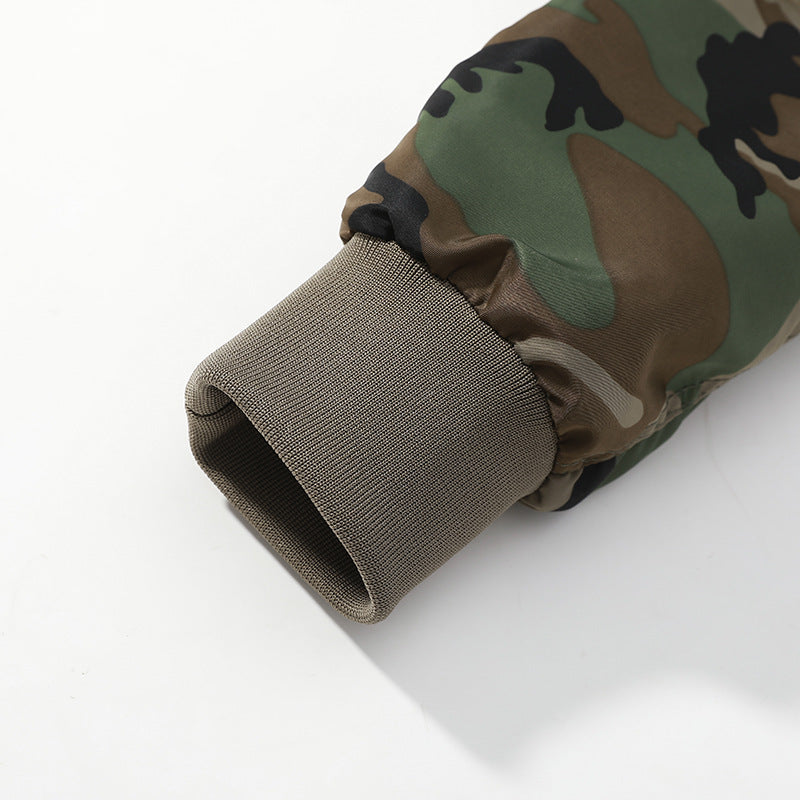 Herren Camouflage Piloten‑Bomberjacke mit Ärmeltasche, Utility‑Reißverschluss und gerippten Bündchen Shop Nory
