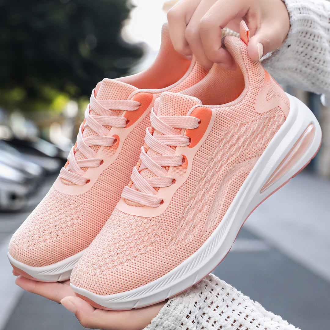 Damen nan leichte Strick-Fitness-Sneaker mit sichtbarem Luftdämpfer und reaktiver EVA-Plateau-Sohle Shop Nory