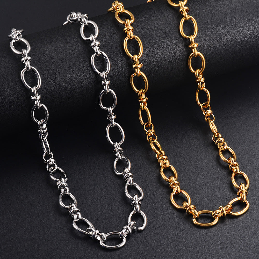 Damen elegante Kette mit ovalen Gliedern Shop Nory