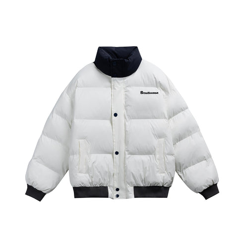 Unisex Kurz geschnittener ultraleichter Daunenoptik‑Puffer mit hohem Stehkragen und Rippbund Shop Nory