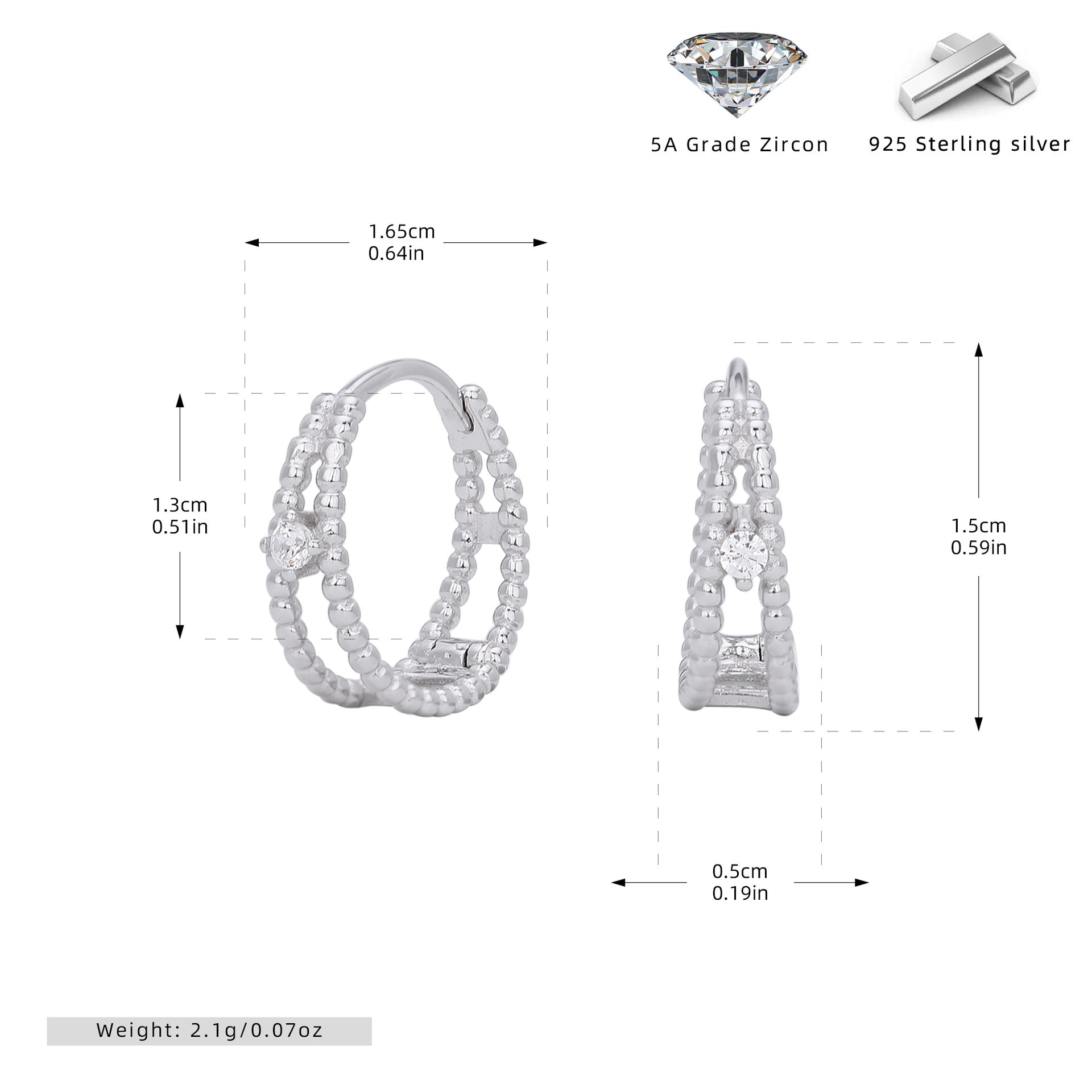 Damen Ohrstecker mit luxuriösem Zirkonbesatz und elegantem Design Shop Nory