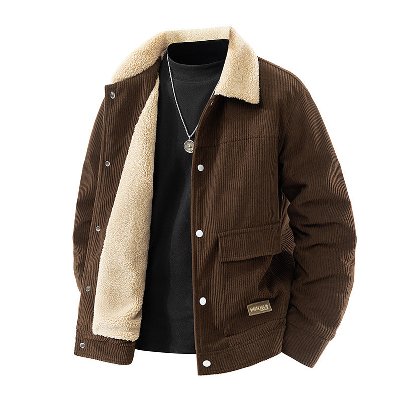 Herren Lässige Cordjacke mit Teddyfutter Shop Nory