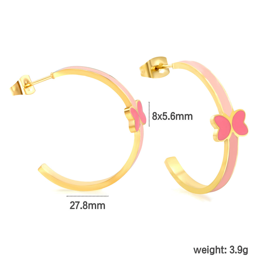 Damen Creolen mit buntem Schmetterlingsmotiv und hochwertiger Goldbeschichtung Shop Nory