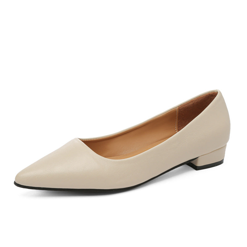 Damen klassische Ballerinas mit elegantem spitzen Design und bequemem Blockabsatz