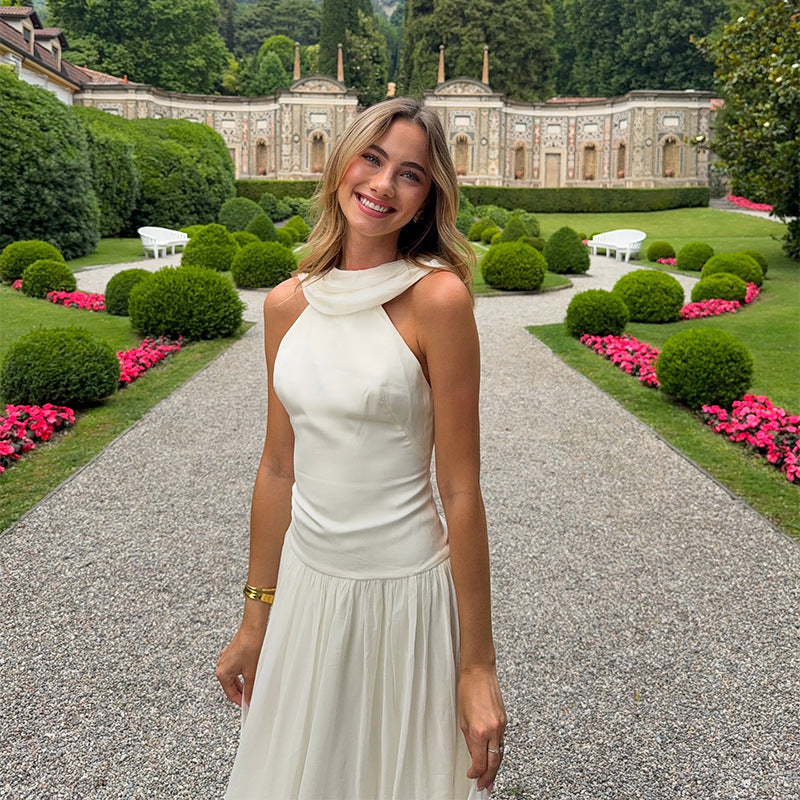Damen Elegantes Maxikleid mit hochwertigem Chiffon und femininer Drapierung Shopnory