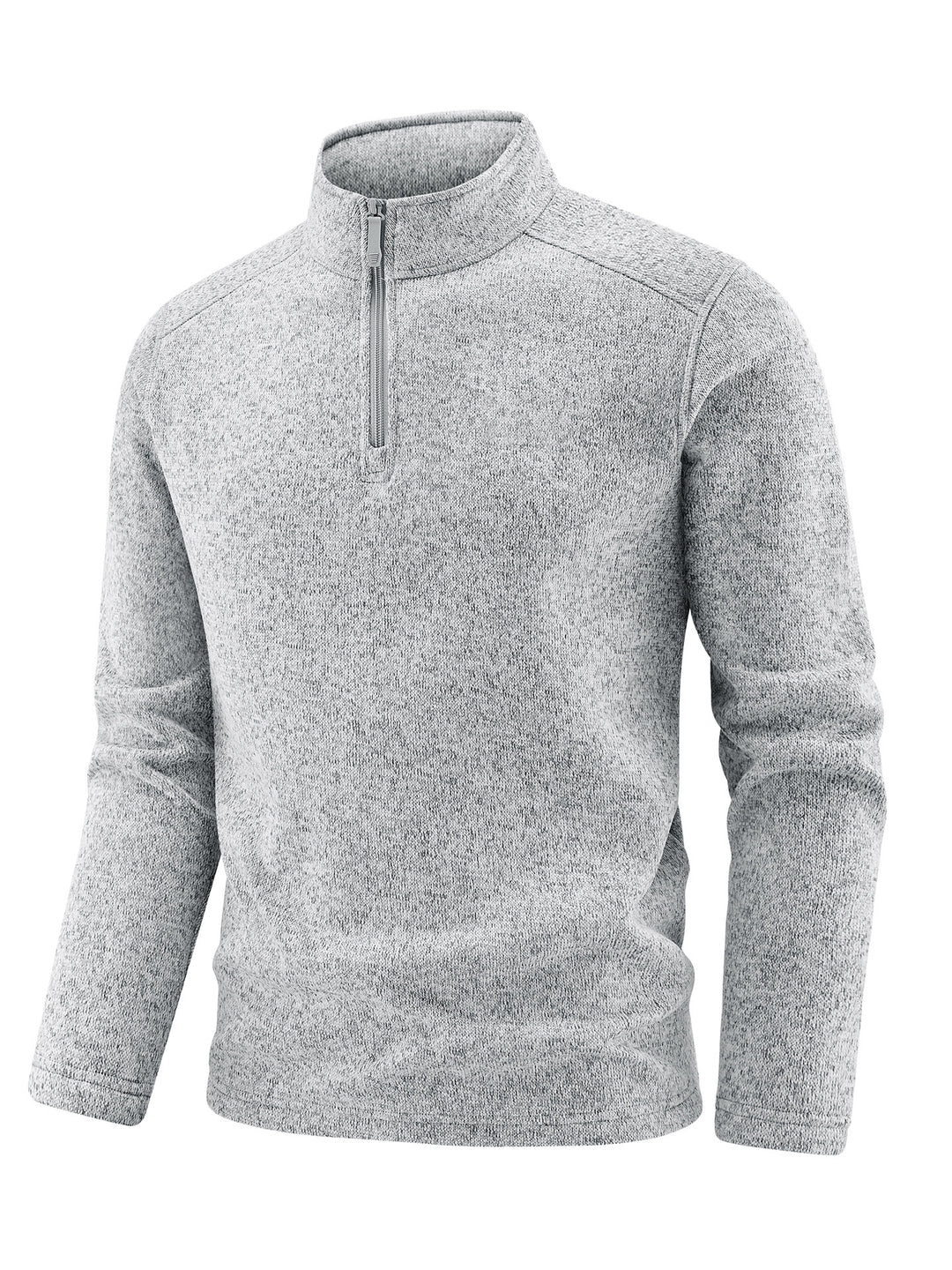 Herren Thermischer Strick-Fleecepullover mit halbem Reißverschluss und Stehkragen Shop Nory