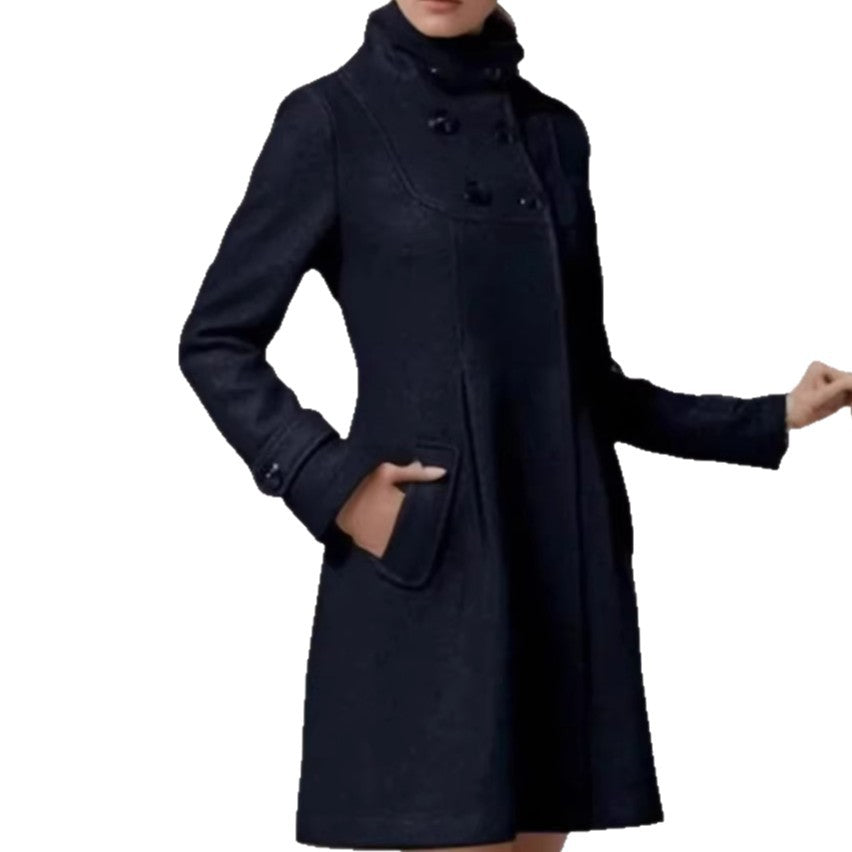 Damen Modische Übergangsjacke mit Kapuze und Knopfdetails