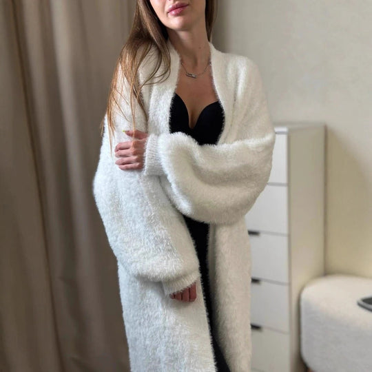 Damen Flauschiger Strickmantel Shop Nory