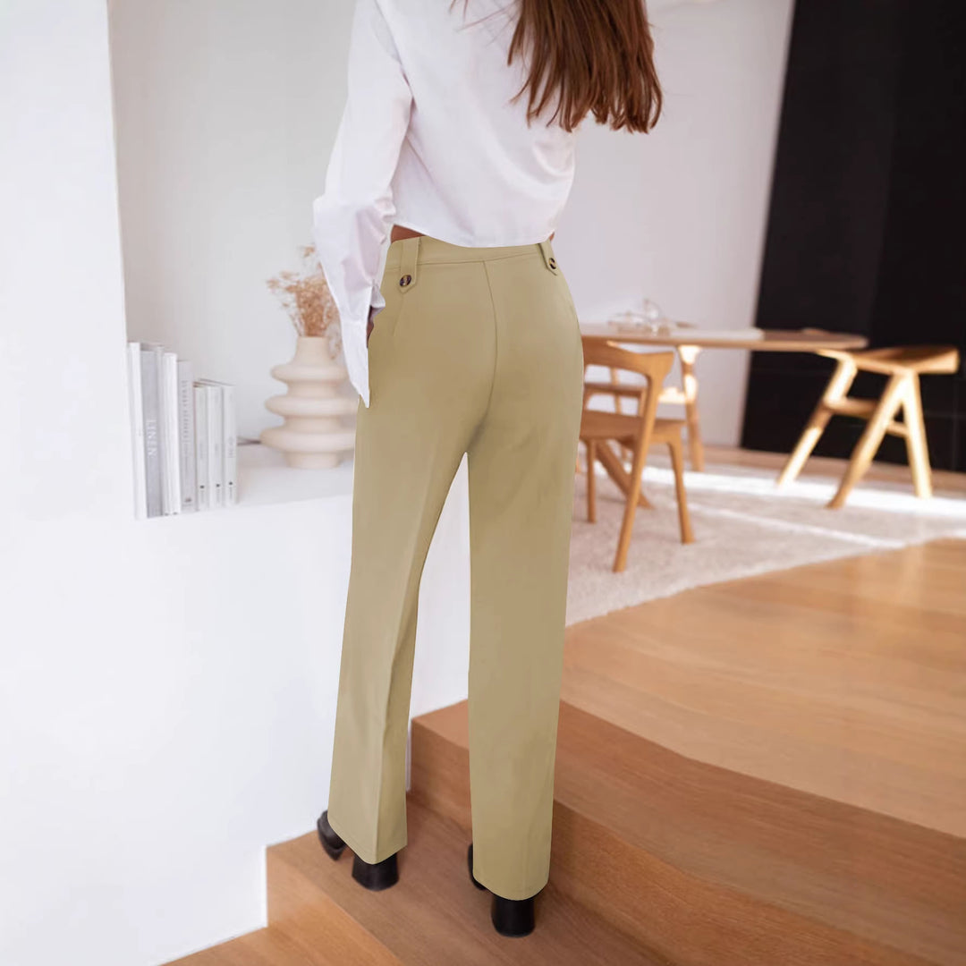 Damen Hochtaillierte Palazzo‑Hose mit Bundriegel, Bügelfalte und weitem Bein Shop Nory