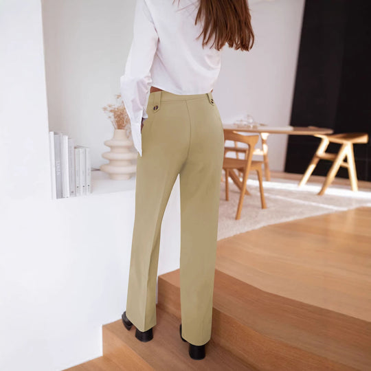 Damen Hochtaillierte Palazzo‑Hose mit Bundriegel, Bügelfalte und weitem Bein Shop Nory