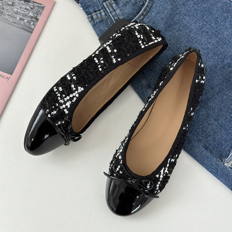 Damen Ballerinas mit zeitlosem Design und eleganter Schleifenapplikation