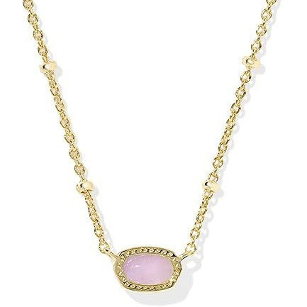 Damen Halskette mit ovalem Edelstein und filigranem Kettendesign Shop Nory