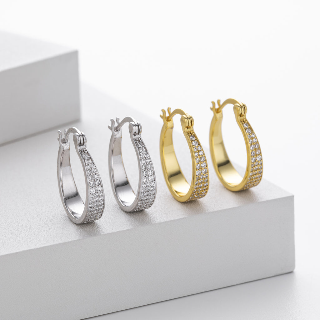 Damen Ohrhänger mit luxuriösem Zirkonbesatz und hochwertigem 925 Sterling Silber Shop Nory