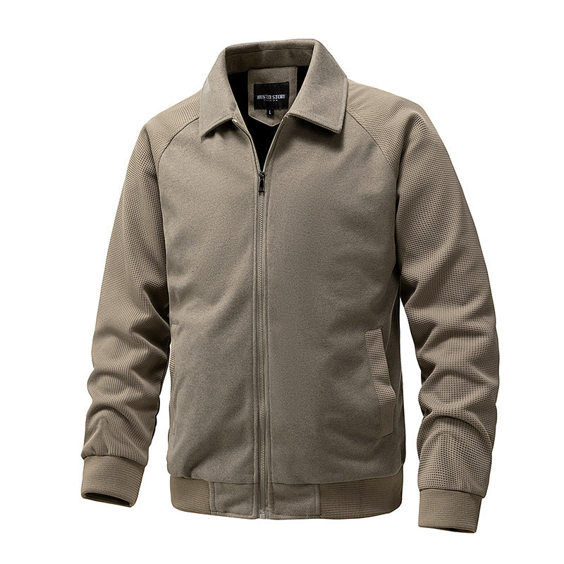 Herren Lässige Sweatjacke mit Reißverschluss und strukturierten Rippenärmeln Shop Nory