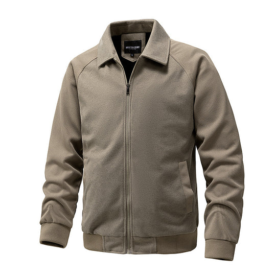 Herren Lässige Sweatjacke mit Reißverschluss und strukturierten Rippenärmeln Shop Nory