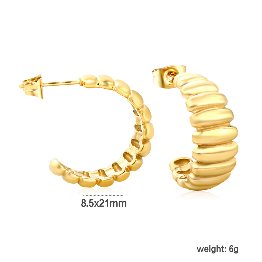 Damen Hoops mit modernem, geschwungenem Design aus hochwertigem Edelstahl Shop Nory