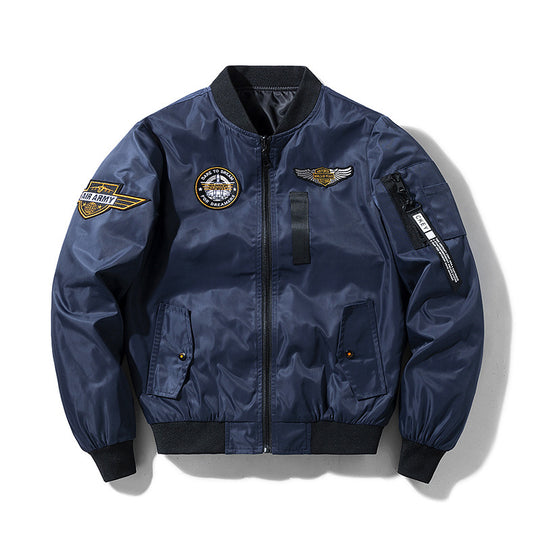 Herren Bomberjacke im Fliegerstil mit Nylon‑Shell, Patch‑Applikationen und Ärmeltasche Shop Nory