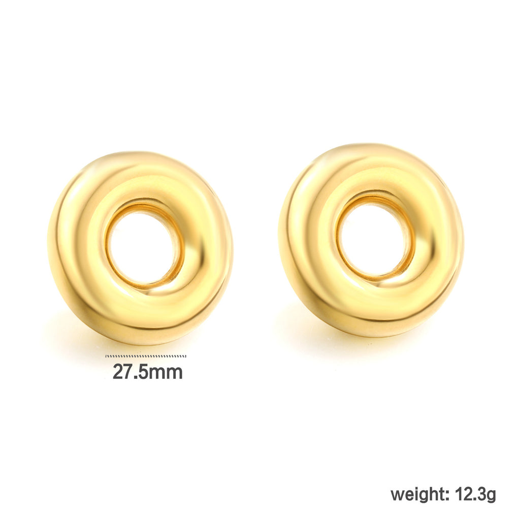 Damen Hängende Ohrstecker mit eleganten runden Plättchen aus hochwertigem Edelstahl Shop Nory