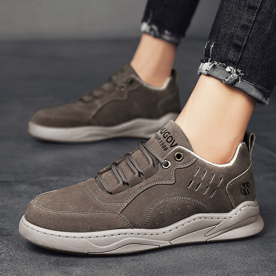 Herren Veloursleder-Freizeit-Sneaker mit gepolstertem Komfortfußbett und rutschfester Gummisohle Shopy Nory