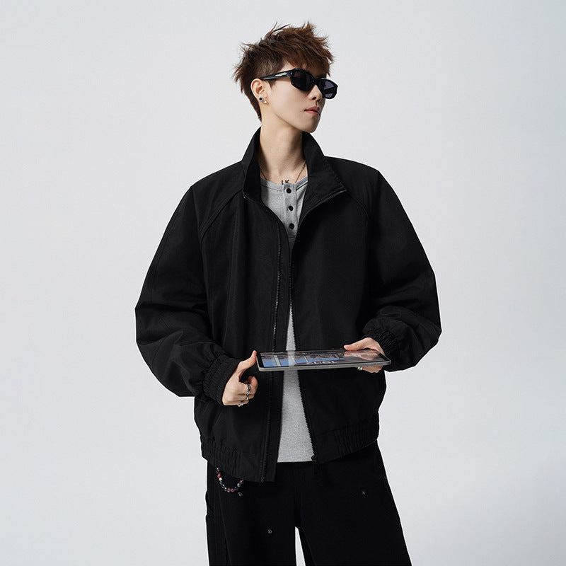 Unisex Oversized Windjacke mit Stehkragen und Raglanärmeln Shop Nory