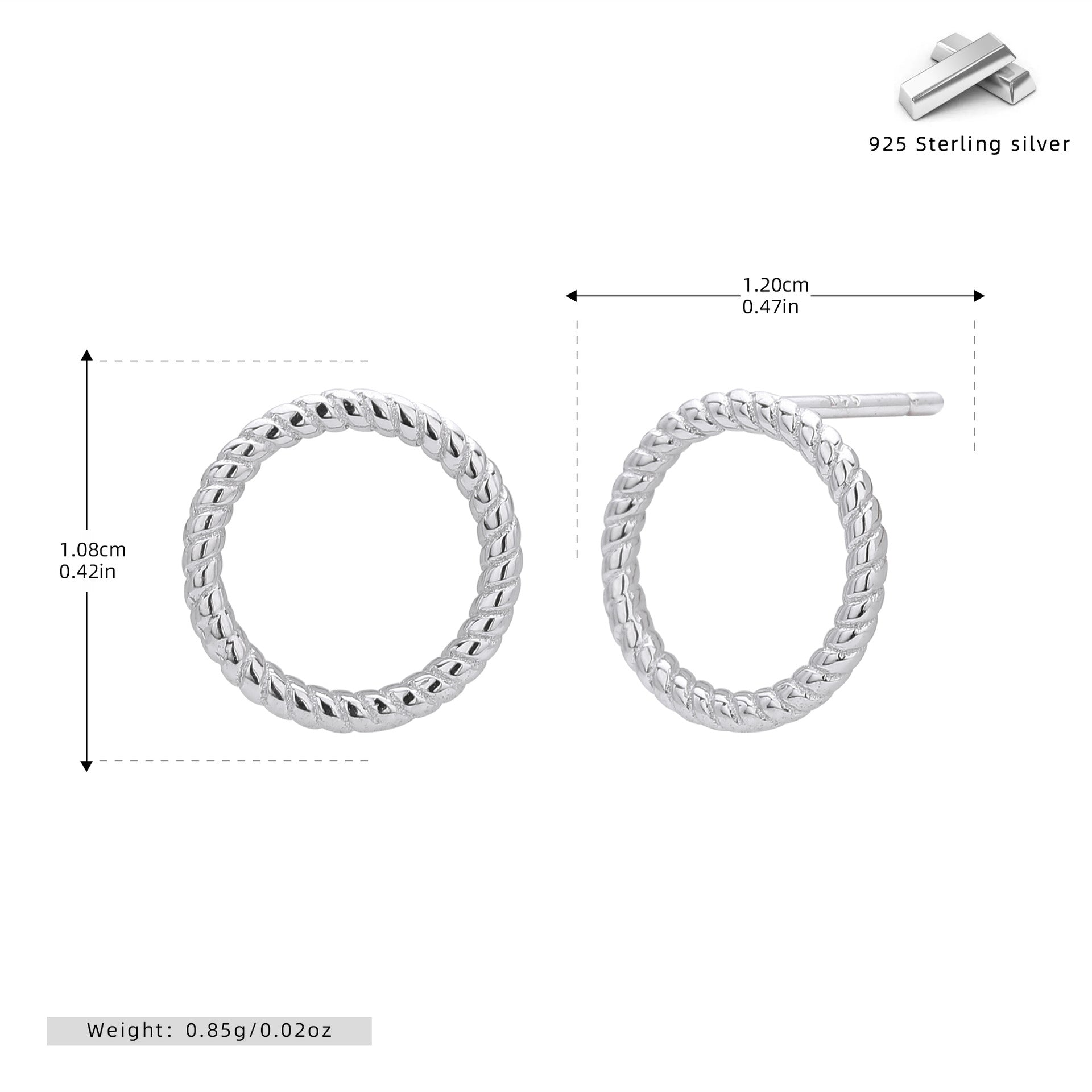 Damen Ohrringe aus 925 Sterling Silber mit anspruchsvollem geflochtenem Design Shop Nory