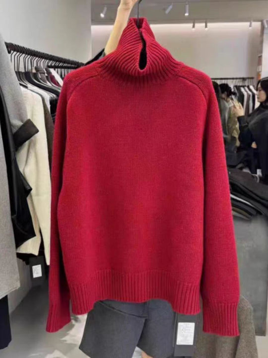 Damen Rollkragenpullover aus feinem Wollmix mit geradem Schnitt und breitem Rippkragen Shop Nory