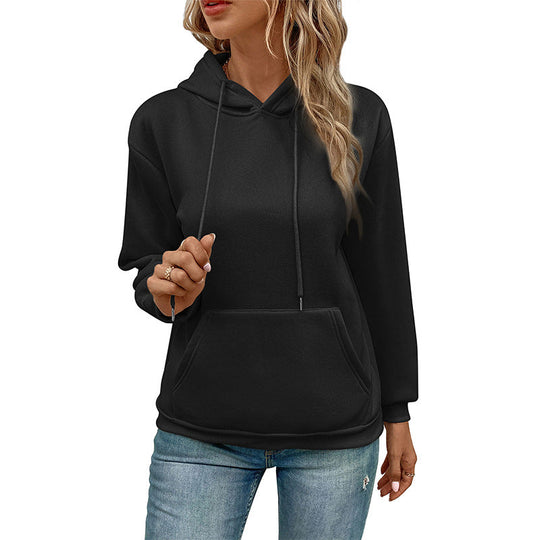 Damen Klassischer Kapuzenpullover mit Kängurutasche und schmaler Bündchenpassform Shop Nory