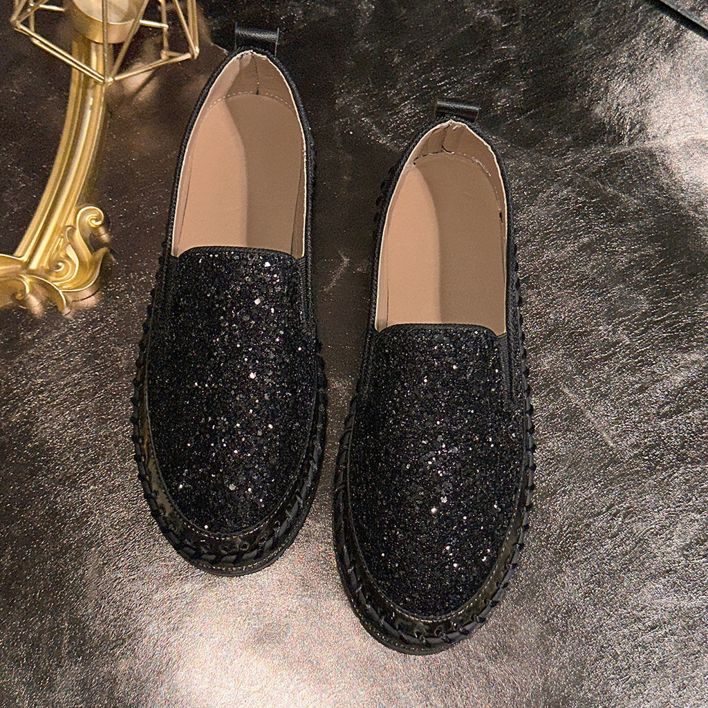 Damen Glitzernde Slip-On Sneakers Shopnory