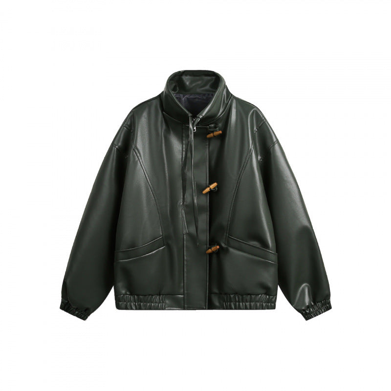 Unisex Kurz geschnittene Oversize-Jacke mit Knebelverschlüssen, hohem Stehkragen und elastischem Saum Shop Nory