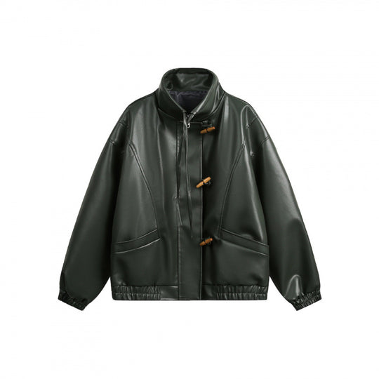 Unisex Kurz geschnittene Oversize-Jacke mit Knebelverschlüssen, hohem Stehkragen und elastischem Saum Shop Nory
