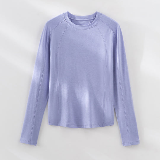 Damen Leichtes Longsleeve-Feinstrickshirt mit Raglanärmeln und Rundhalsausschnitt Shop Nory