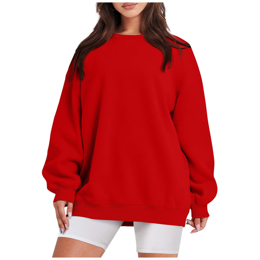 Damen nan Longline-College-Sweatshirt mit geripptem Saum, Raglanärmeln und angerauter Innenseite Shop Nory